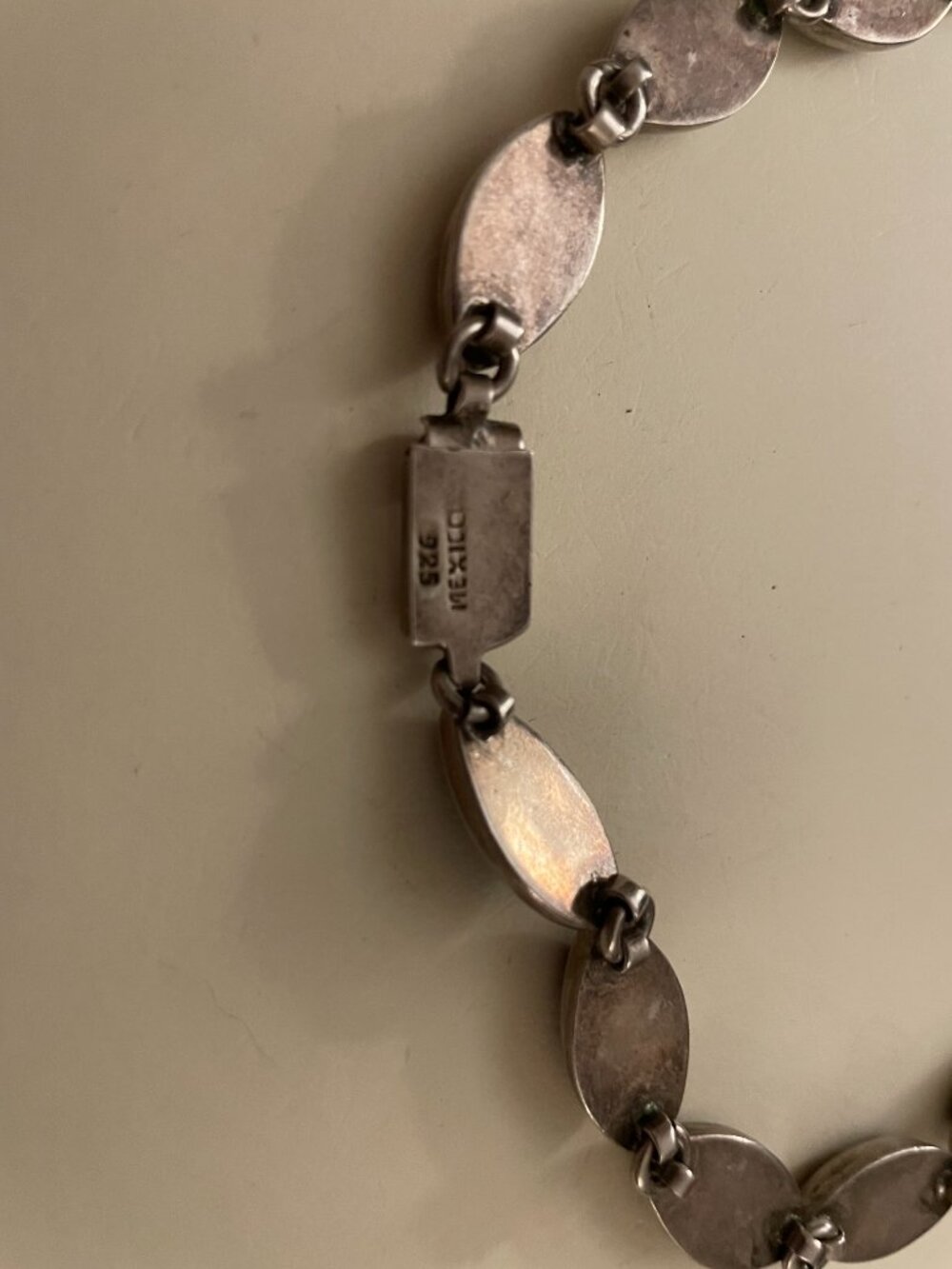 Vintage Taxco Sterling Silver Necklace 16-16.5" Multi Stone 78 grams 925 Mexico - Picture 7 of 11